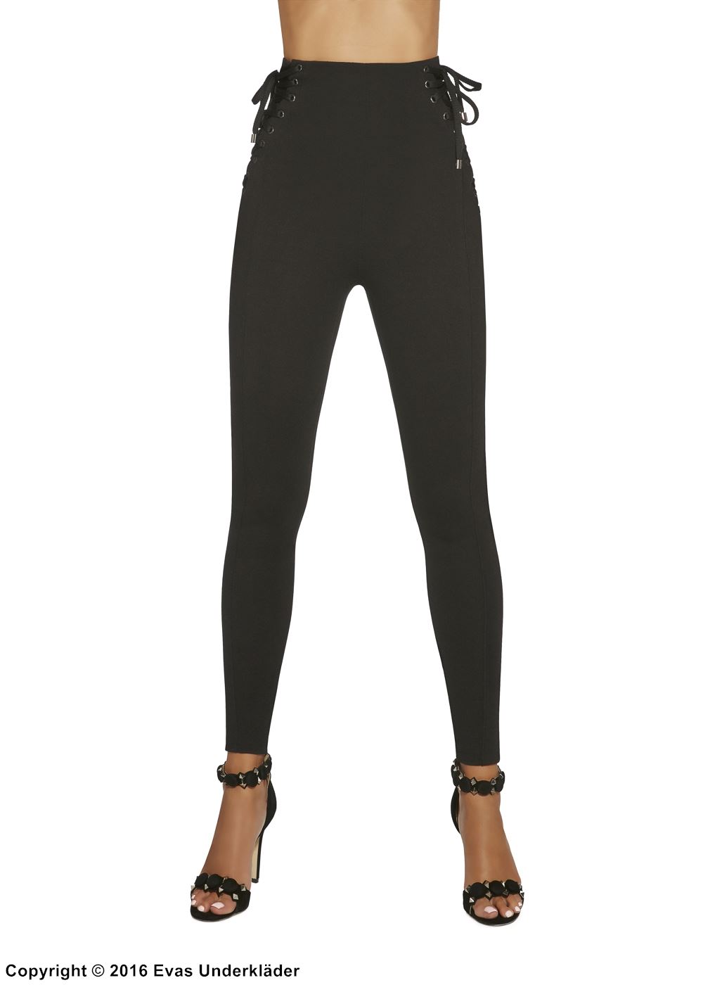 Leggings, Reißverschluss, Schnürung, hohe Taille, Korrektur von Taille, Push-up-Effekt